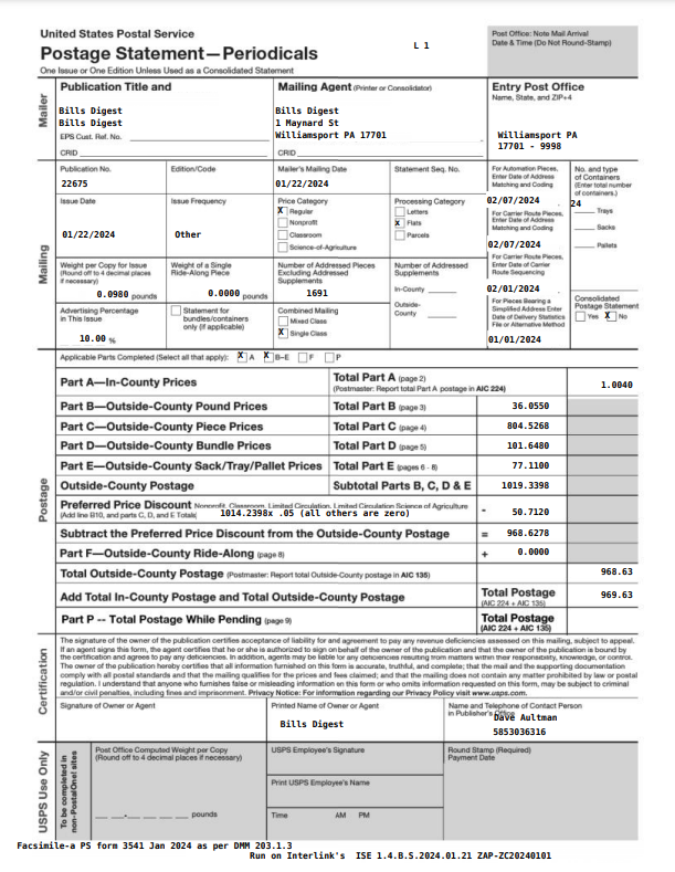 USPS presort and reporting for newspaper publishers